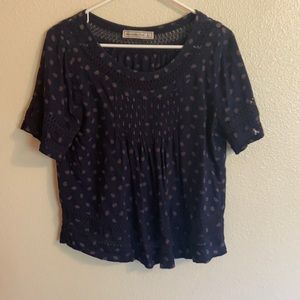 Abercrombie shirt sleeve navy blouse